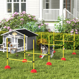 Agility set za pse s 4 prepone i torbom za nošenje, žuto-narandžasti
