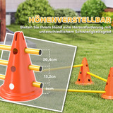 Agility set za pse s 3 prepreke i 6 čunjeva, narandžasti