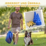 Agility set za pse sa 6 prepona, 12 čunjeva i torbom, plavi