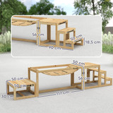 Agility set za pse od jelovine, 3 dijela, do 40 kg, boja drveta