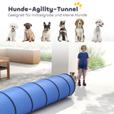 Tunel za agility trening pasa 300 × 50 cm, plavi