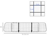 Zaštitna rešetka za pse u automobil 91–145 × 30 cm, crna