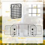Zaštitna ograda za pse u automobilu 93–150 × 42 cm, crna