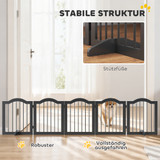 Sklopiva ograda za pse s 5 panela 261,5 × 29,5 × 61 cm, crna