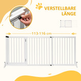 Ograda za pse s vratima 113–166 × 36 × 71 cm, bijela