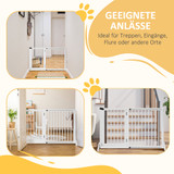 Ograda za pse s vratima 113–166 × 36 × 71 cm, bijela