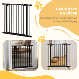 Zaštitna ograda za pse s vratima 74–80 cm, crna
