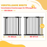 Zaštitna ograda za vrata i hodnike za pse 74–87 cm, crna