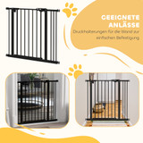 Zaštitna ograda za vrata i hodnike za pse 74–87 cm, crna