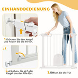 Zaštitna ograda za pse s malim vratima 75–82 cm, bijela