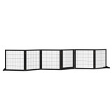 Sklopiva ograda za pse od borovine 432 × 36 × 70 cm, crna