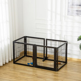 Sklopiva ograda za pse od borovine 432 × 36 × 70 cm, crna