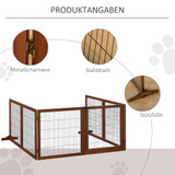 Sklopiva ograda za pse od borovine 432 × 36 × 70 cm, boja kafe