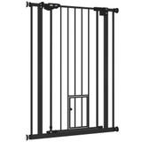 Zaštitna ograda za pse s vratima 74–80 × 104,1 cm, crna