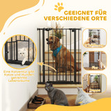Zaštitna ograda za pse s vratima 74–80 × 104,1 cm, crna