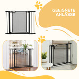 Zaštitna ograda za pse za vrata i stepenice 75–103 × 76 cm, crna