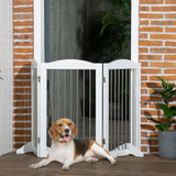Sklopiva ograda za pse s 3 elementa 154 × 30 × 80 cm, bijela