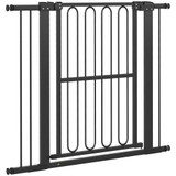 Ograda za pse na vrata i stepenice 76–104 × 94 cm, crna