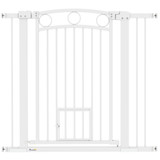Zaštitna ograda za stepenice s vratima za mačke 76–104 × 96 cm, bijela