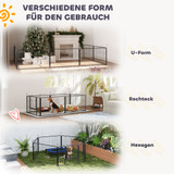 Kutija za štenad s 7 panela i 2 prostora 203 × 102 × 60 cm, crna