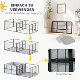 Kutija za štenad s 7 panela i 2 prostora 203 × 102 × 60 cm, crna