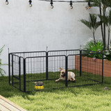 Ograda za pse sa 6 panela 80 × 60 cm, crna