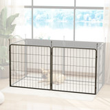 Set od 2 dodatna panela za ogradu za štenad 80 × 80 cm, crni