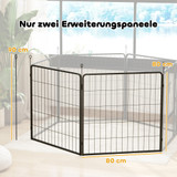 Set od 2 dodatna panela za ogradu za štenad 80 × 80 cm, crni