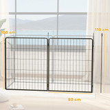 Set od 2 dodatna panela za ogradu za štenad 80 × 100 cm, crna