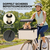 Korpa za pse za prednji dio bicikla 2 u 1, sa sjenilom i naramenicom, krem