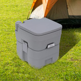 Prenosivi toalet za kampovanje 20 L, s rezervoarom za vodu, 35,5 × 41 × 42,5 cm, siva