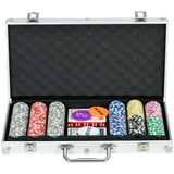 Poker set s 300 žetona u aluminijskom koferu s podlogom, srebrni
