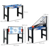 Stol za igru 5 u 1 s biljarom i stolnim tenisom 91 × 45,5 × 76 cm, plavo-crni