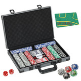 Poker set u koferu s 400 žetona, 2 špila karata i podlogom, sivi