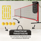 Set za pickleball s mrežom, stalkom, loptama i torbom, crveni