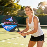 Set za pickleball s 2 reketa od karbonskih vlakana i torbom, crni