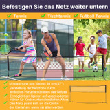 Mreža za badminton, odbojku i tenis s podesivom visinom, crna