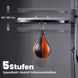 Stalak za boksačku vreću 2 u 1 s vrećom od 20 kg i punching loptom, crni