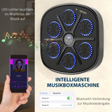 Zidna muzička boks mašina s Bluetoothom, LED svjetlima i rukavicama, crna