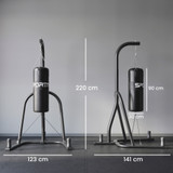 Slobodnostojeći stalak za boksačku vreću s vrećom od 20 kg, crni