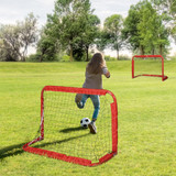 Set od 2 sklopiva mini gola za fudbal s metalnim okvirom, crveni