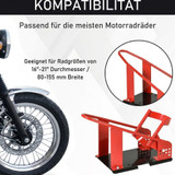 Stalak za prednji točak motocikla, širina gume 8–15,5 cm, crveni