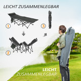 Sklopivi kamp krevet s jastukom 188 × 64,5 × 53 cm, tamnoplavi i sivi