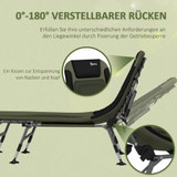 Kamp krevet s podesivim naslonom 200 × 85 × 40–51 cm, zelena