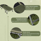 Kamp krevet s podesivim naslonom 200 × 85 × 40–51 cm, zelena