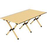 Sklopivi kamp stol od aluminija 117 × 60 × 44 cm, boja hrasta