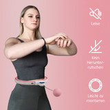 Hula hoop obruč s utegom i digitalnim brojačem, 16 segmenata, roza