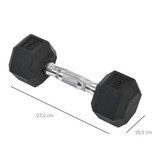 Set šestougaonih bučica 2 × 5 kg, crne