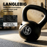 Kettlebell tegovi 14 kg punjen pijeskom, crni