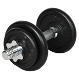 Set bučica 2 u 1 s dugom šipkom, 20 kg, 8 tegova, crni